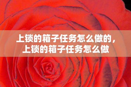 上锁的箱子任务怎么做的,上锁的箱子任务怎么做 上锁的箱子任务怎么做的,上锁的箱子任务怎么做