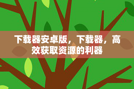 下载器安卓版,下载器,高效获取资源的利器 下载器安卓版,下载器,高效获取资源的利器