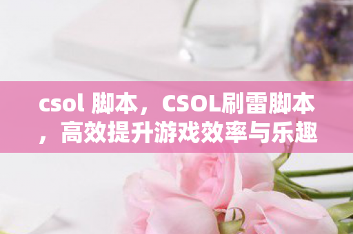 csol 脚本,CSOL刷雷脚本,高效提升游戏效率与乐趣 csol 脚本,CSOL刷雷脚本,高效提升游戏效率与乐趣