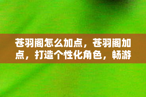 苍羽阁怎么加点，苍羽阁加点，打造个性化角色，畅游奇幻世界