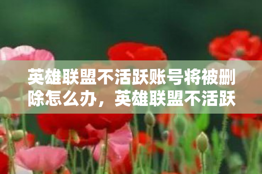 英雄联盟不活跃账号将被删除怎么办,英雄联盟不活跃账号将被删除,优化游戏体验,保障玩家权益 英雄联盟不活跃账号将被删除怎么办,英雄联盟不活跃账号将被删除,优化游戏体验,保障玩家权益