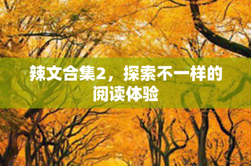 辣文合集2,探索不一样的阅读体验 辣文合集2,探索不一样的阅读体验