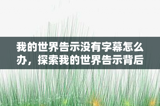 我的世界告示没有字幕怎么办,探索我的世界告示背后的秘密,安全与合规的边界 我的世界告示没有字幕怎么办,探索我的世界告示背后的秘密,安全与合规的边界