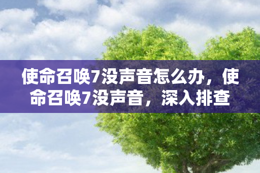 使命召唤7没声音怎么办,使命召唤7没声音,深入排查与解决方案 使命召唤7没声音怎么办,使命召唤7没声音,深入排查与解决方案