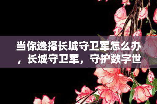 当你选择长城守卫军怎么办，长城守卫军，守护数字世界的铜墙铁壁