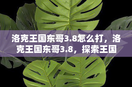 洛克王国东哥3.8怎么打,洛克王国东哥3.8,探索王国,尽享无限乐趣 洛克王国东哥3.8怎么打,洛克王国东哥3.8,探索王国,尽享无限乐趣