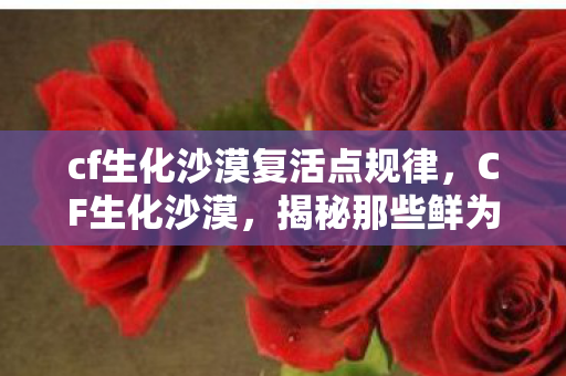 cf生化沙漠复活点规律，CF生化沙漠，揭秘那些鲜为人知的BUG