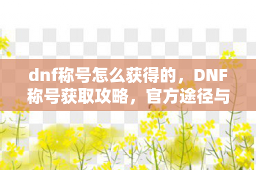 dnf称号怎么获得的,DNF称号获取攻略,官方途径与活动详解 dnf称号怎么获得的,DNF称号获取攻略,官方途径与活动详解