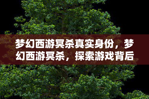 梦幻西游冥杀真实身份,梦幻西游冥杀,探索游戏背后的文化现象与玩家情感 梦幻西游冥杀真实身份,梦幻西游冥杀,探索游戏背后的文化现象与玩家情感