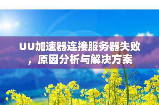 UU加速器连接服务器失败,原因分析与解决方案 UU加速器连接服务器失败,原因分析与解决方案