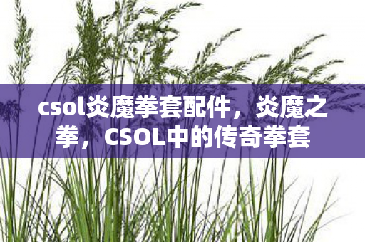 csol炎魔拳套配件，炎魔之拳，CSOL中的传奇拳套