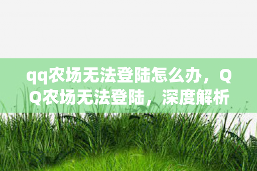 qq农场无法登陆怎么办,QQ农场无法登陆,深度解析背后的原因与解决方案 qq农场无法登陆怎么办,QQ农场无法登陆,深度解析背后的原因与解决方案