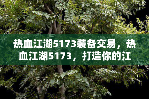 热血江湖5173装备交易,热血江湖5173,打造你的江湖梦 热血江湖5173装备交易,热血江湖5173,打造你的江湖梦
