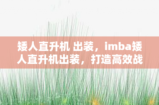 矮人直升机 出装，imba矮人直升机出装，打造高效战斗机器