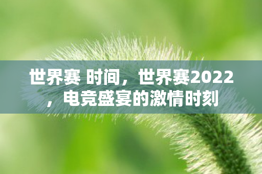 世界赛 时间,世界赛2022,电竞盛宴的激情时刻 世界赛 时间,世界赛2022,电竞盛宴的激情时刻