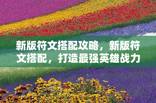新版符文搭配攻略，新版符文搭配，打造最强英雄战力