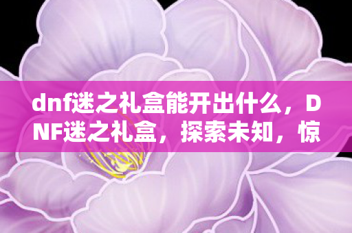 dnf迷之礼盒能开出什么,DNF迷之礼盒,探索未知,惊喜连连 dnf迷之礼盒能开出什么,DNF迷之礼盒,探索未知,惊喜连连