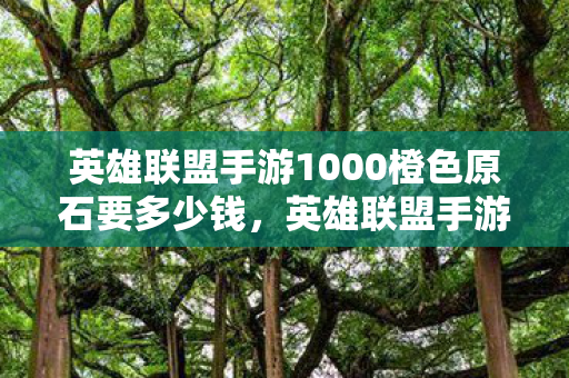 英雄联盟手游1000橙色原石要多少钱，英雄联盟手游，探索100034背后的无限可能