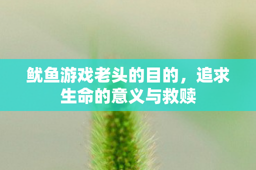 鱿鱼游戏老头的目的,追求生命的意义与救赎 鱿鱼游戏老头的目的,追求生命的意义与救赎