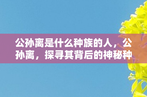 公孙离是什么种族的人，公孙离，探寻其背后的神秘种族