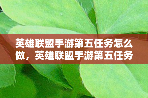 英雄联盟手游第五任务怎么做，英雄联盟手游第五任务，挑战与机遇并存