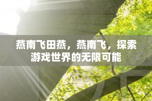 燕南飞田燕，燕南飞，探索游戏世界的无限可能