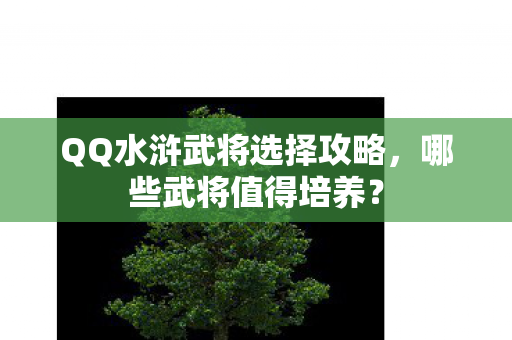 QQ水浒武将选择攻略,哪些武将值得培养? QQ水浒武将选择攻略,哪些武将值得培养?