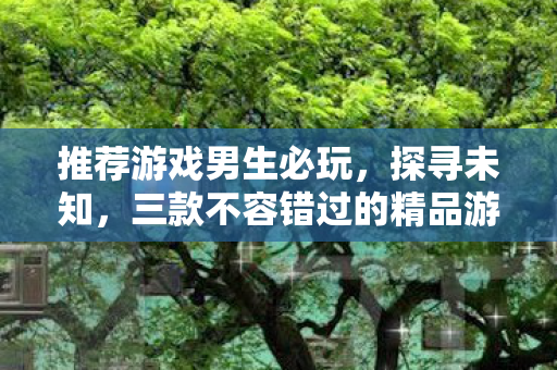 推荐游戏男生必玩，探寻未知，三款不容错过的精品游戏推荐