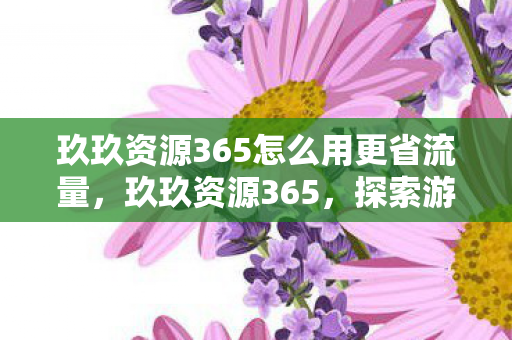 玖玖资源365怎么用更省流量，玖玖资源365，探索游戏世界的无限可能