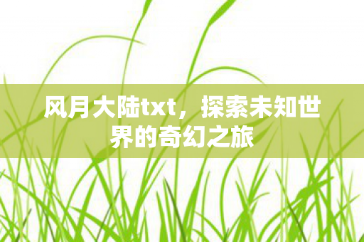 风月大陆txt,探索未知世界的奇幻之旅 风月大陆txt,探索未知世界的奇幻之旅