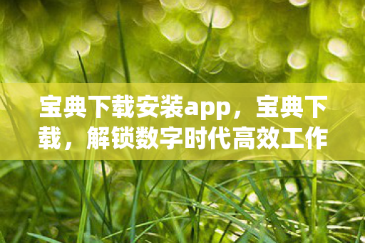 宝典下载安装app,宝典下载,解锁数字时代高效工作与生活的秘密 宝典下载安装app,宝典下载,解锁数字时代高效工作与生活的秘密