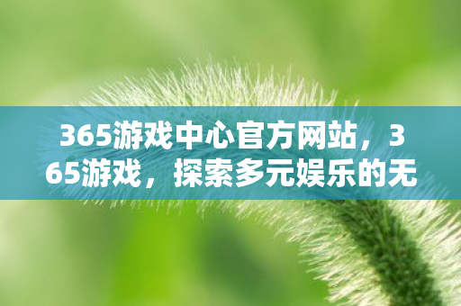 365游戏中心官方网站，365游戏，探索多元娱乐的无限可能