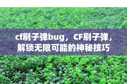 cf刷子弹bug，CF刷子弹，解锁无限可能的神秘技巧