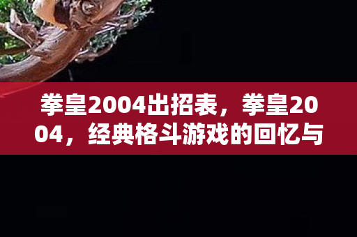 拳皇2004出招表，拳皇2004，经典格斗游戏的回忆与传承