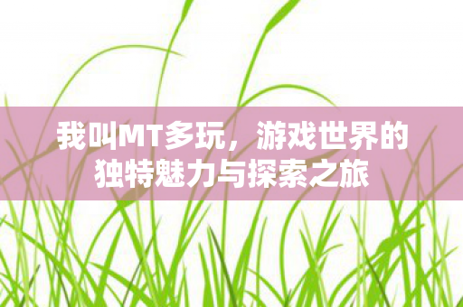 我叫MT多玩,游戏世界的独特魅力与探索之旅 我叫MT多玩,游戏世界的独特魅力与探索之旅