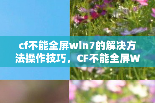 cf不能全屏win7的解决方法操作技巧,CF不能全屏Win7的解决方法 cf不能全屏win7的解决方法操作技巧,CF不能全屏Win7的解决方法