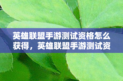 英雄联盟手游测试资格怎么获得,英雄联盟手游测试资格,深度解析与获取攻略 英雄联盟手游测试资格怎么获得,英雄联盟手游测试资格,深度解析与获取攻略
