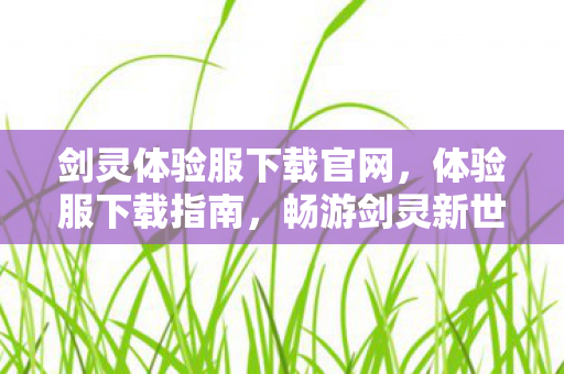 剑灵体验服下载官网，体验服下载指南，畅游剑灵新世界