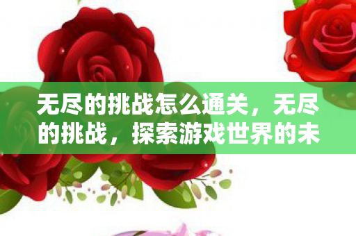无尽的挑战怎么通关,无尽的挑战,探索游戏世界的未知与可能 无尽的挑战怎么通关,无尽的挑战,探索游戏世界的未知与可能
