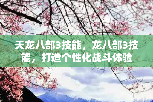 天龙八部3技能，龙八部3技能，打造个性化战斗体验