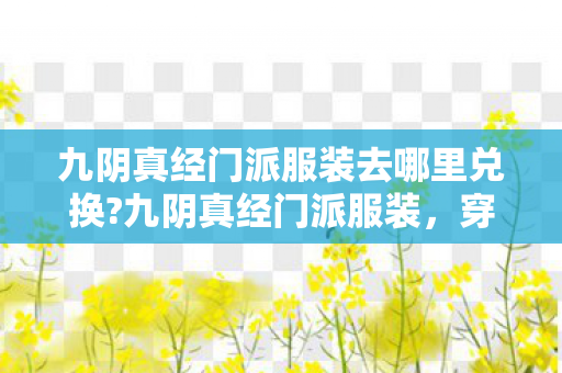 九阴真经门派服装去哪里兑换?九阴真经门派服装,穿越武侠世界的时尚符号 九阴真经门派服装去哪里兑换?九阴真经门派服装,穿越武侠世界的时尚符号