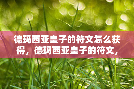 德玛西亚皇子的符文怎么获得,德玛西亚皇子的符文,掌控战场的艺术 德玛西亚皇子的符文怎么获得,德玛西亚皇子的符文,掌控战场的艺术