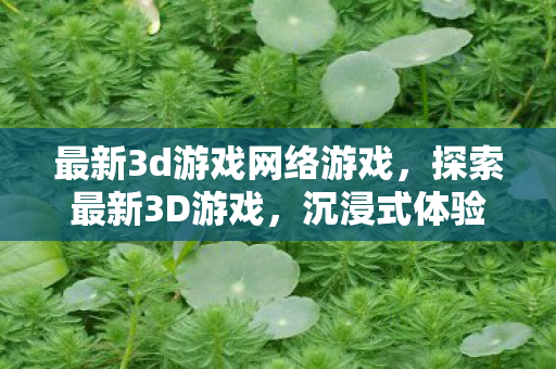 最新3d游戏网络游戏，探索最新3D游戏，沉浸式体验与未来趋势