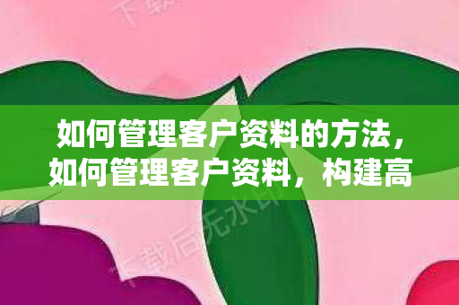 如何管理客户资料的方法,如何管理客户资料,构建高效客户管理系统的策略 如何管理客户资料的方法,如何管理客户资料,构建高效客户管理系统的策略