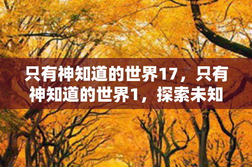 只有神知道的世界17,只有神知道的世界1,探索未知领域的奇妙之旅 只有神知道的世界17,只有神知道的世界1,探索未知领域的奇妙之旅