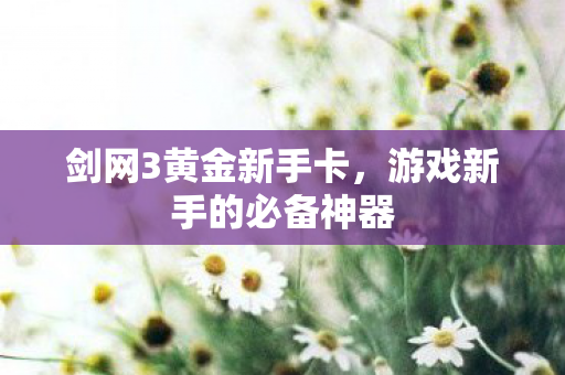 剑网3黄金新手卡,游戏新手的必备神器 剑网3黄金新手卡,游戏新手的必备神器