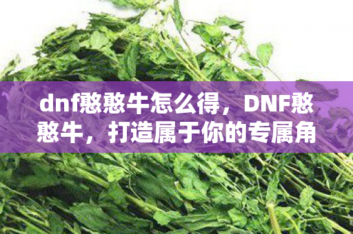 dnf憨憨牛怎么得,DNF憨憨牛,打造属于你的专属角色,探索无限可能 dnf憨憨牛怎么得,DNF憨憨牛,打造属于你的专属角色,探索无限可能