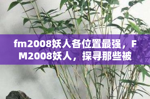 fm2008妖人各位置最强,FM2008妖人,探寻那些被遗忘的足球天才 fm2008妖人各位置最强,FM2008妖人,探寻那些被遗忘的足球天才