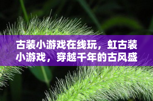 古装小游戏在线玩，虹古装小游戏，穿越千年的古风盛宴