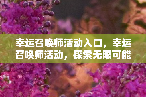 幸运召唤师活动入口,幸运召唤师活动,探索无限可能的魔幻之旅 幸运召唤师活动入口,幸运召唤师活动,探索无限可能的魔幻之旅